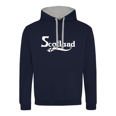Fancy Scotland Text (White) Contrast Hoodie
