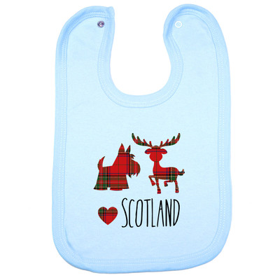 Tartan Stag Scottie Baby Bib