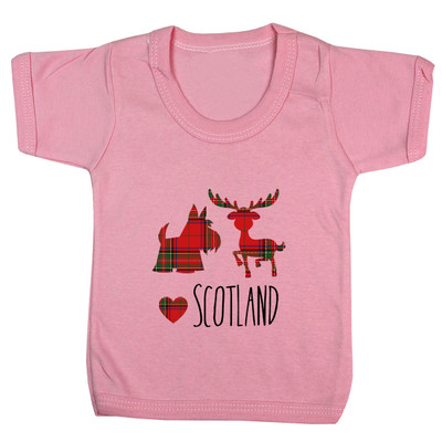 Tartan Stag Scottie Baby T-shirt