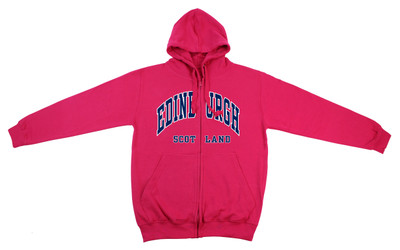 Edinburgh Scotland 'Harvard' style zip hoodie