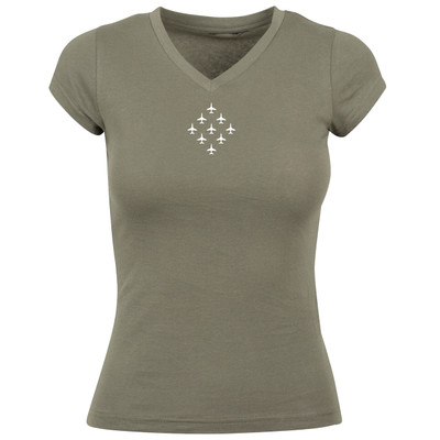 Red Arrows Diamond 9 Ladies Fitted V-Neck T-Shirt