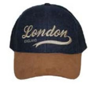 C2090E London 3D denim; faux suede peak