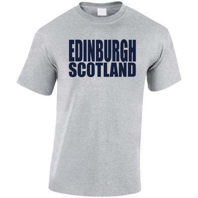 Edinburgh large block Navy T-Shirt