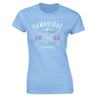 Cambridge Rowing Oars Shield  Ladies T-shirt