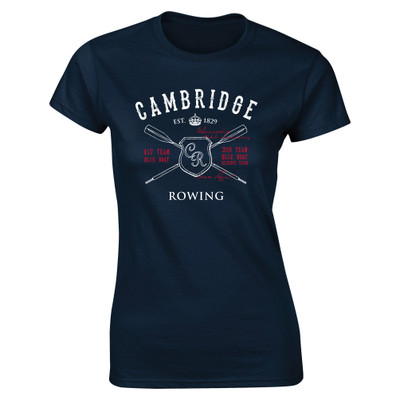 Cambridge Rowing Oars Shield  Ladies T-shirt