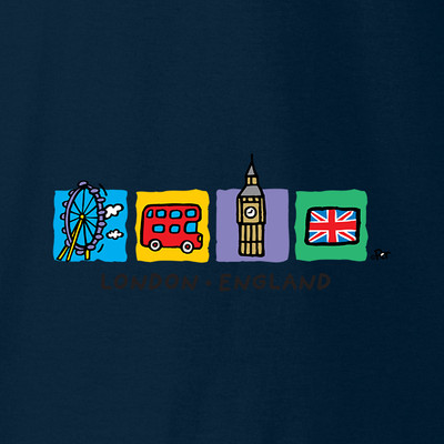 London 4 squares - bus Kids T-Shirt