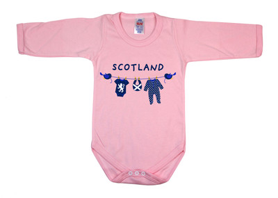 Scotland Washing Line (Navy) Baby L/SL Bodysuit