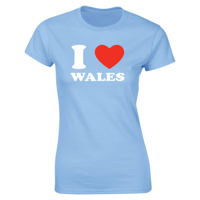 White I Heart Wales Adult T-Shirt