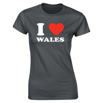 White I Heart Wales Adult T-Shirt