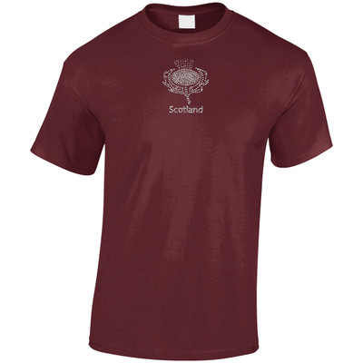 Thistle Diamante Ladies Fitted T-Shirt