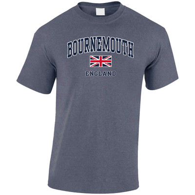 Bournemouth Union Jack Flag England Harvard Style T-Shirt