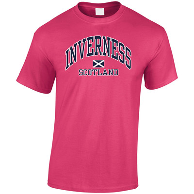 Inverness Scotland Saltire Harvard Style T-Shirt