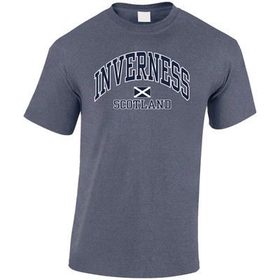 Inverness Scotland Saltire Harvard Style T-Shirt