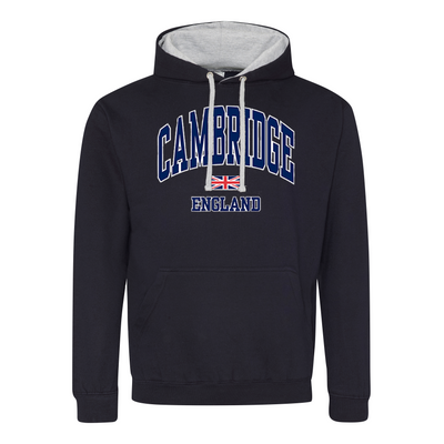 Cambridge England Harvard Print Adult's Contrast Hoodie