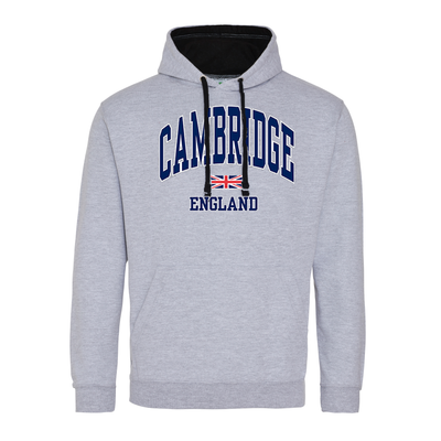 Cambridge England Harvard Print Adult's Contrast Hoodie