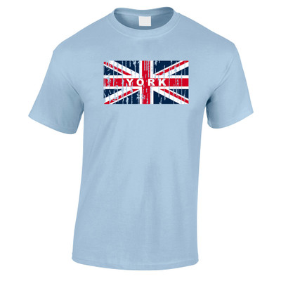 York Union jack distressed print t-shirt