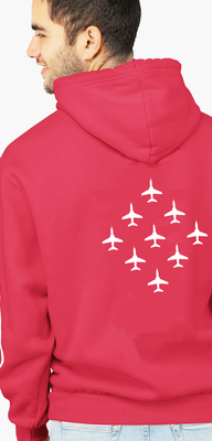 RAF Red Arrows printed contrast hoodie - Red / White