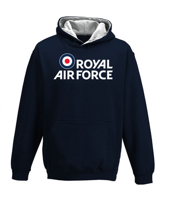 Kid's Royal Air Force printed contrast hoodie - Navy blue