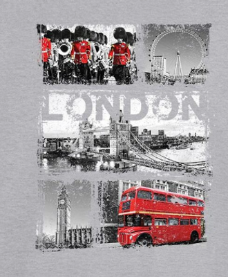 Distressed London Collage PRINT DESIGN