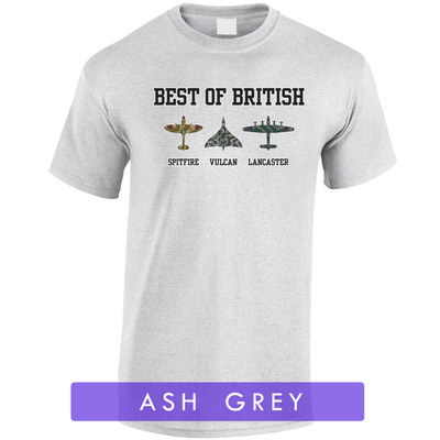 Best of British Spitfire Vulcan Lancaster Colour Print - Tshirt
