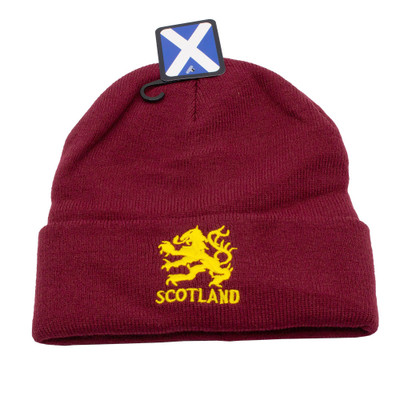 C3060E-EMB SKI HAT LION RAMPANT-BURGUNDY