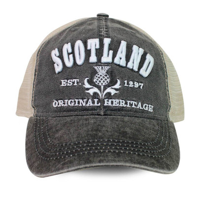 CNV3002-BLK Scotland Emb 3D Mesh cap, Black