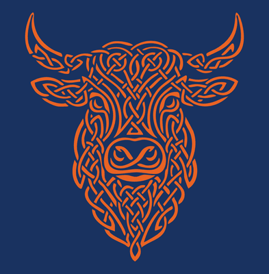 Celtic Highland Cow Face - Adult T-shirt