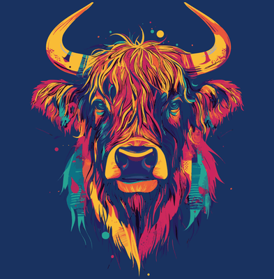 Paint Splash Highland Cow - Adult Sweatshirt