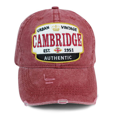 CNV7000-MAR Cambridge Urban Vintage Emb Badge cap, Maroon