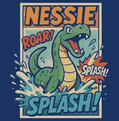 Nessie Poster - Splash - Adult T-shirt