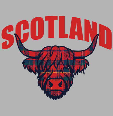 Tartan Cow Harvard - Red Adult Hood