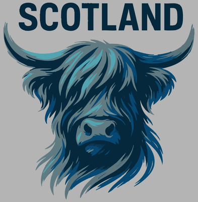 Wavy Highland Cow - Blue Adult Sweatshirt