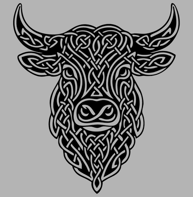 Celtic Highland Cow Black Adult Sweatshirt