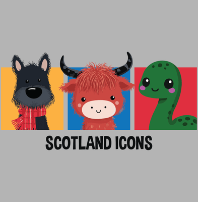 Scotland Icon Blocks Adult Sweatshirt