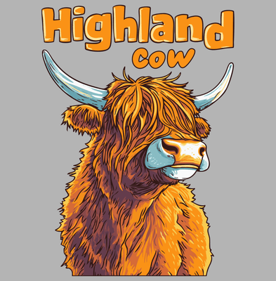 Highland Cow Poster Adult T-shirt