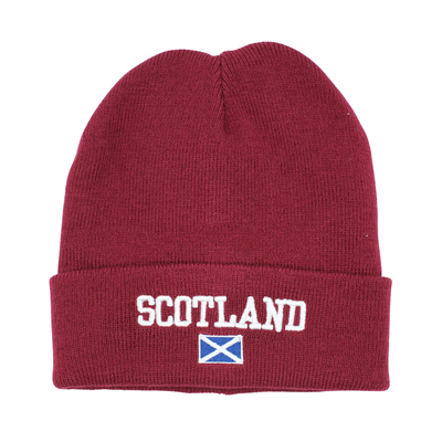 Scotland 3D EMB Beanie Maroon