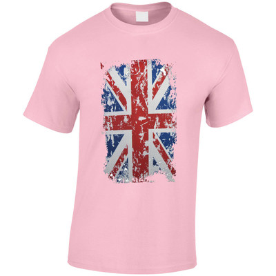 (HP)#Distressed Union Jack Print T-Shirt