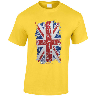 (HP)#Distressed Union Jack Print T-Shirt