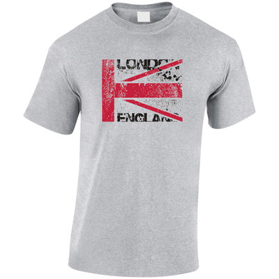 (DP)#Distressed London Half Union Jack  T-Shirt