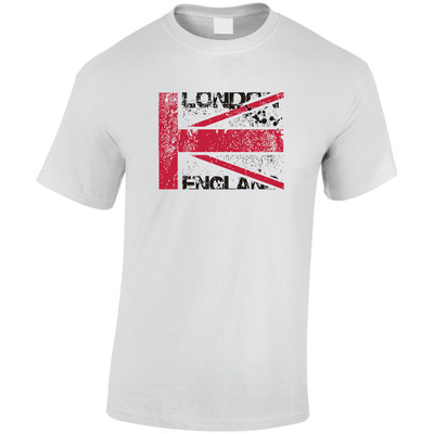 (DP)#Distressed London Half Union Jack  T-Shirt