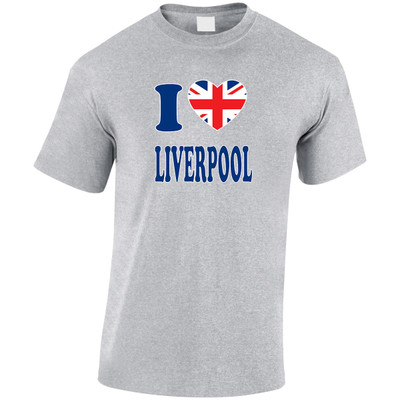 S1203T-GENT (HP)#I Love Liverpool Union Jack Heart T-Shirt