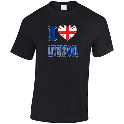 S1203T-GENT (HP)#I Love Liverpool Union Jack Heart T-Shirt