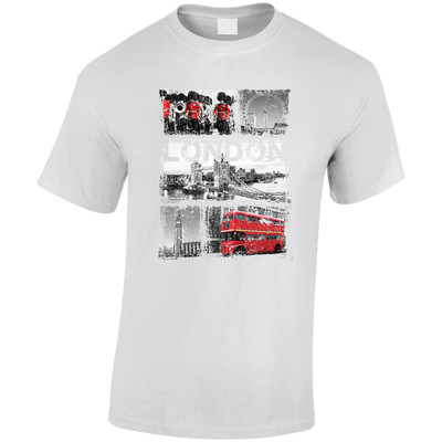 (DP)#Distressed London Collage T-Shirt