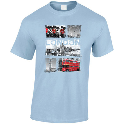 (DP)#Distressed London Collage T-Shirt