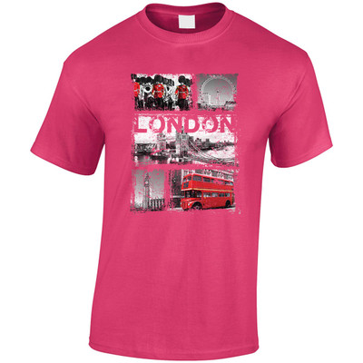 (DP)#Distressed London Collage T-Shirt