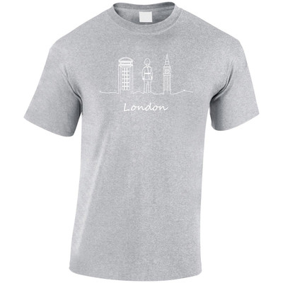 (LP)#London Icons White Sketch T-Shirt