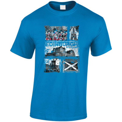 (LP)#Distressed Edinburgh Collage T-Shirt