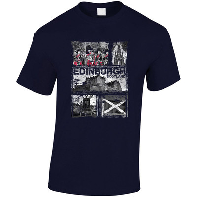 (LP)#Distressed Edinburgh Collage T-Shirt