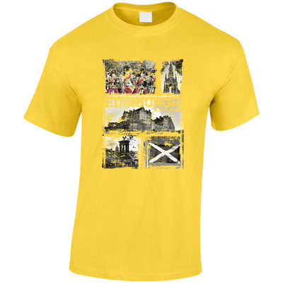 (LP)#Distressed Edinburgh Collage T-Shirt