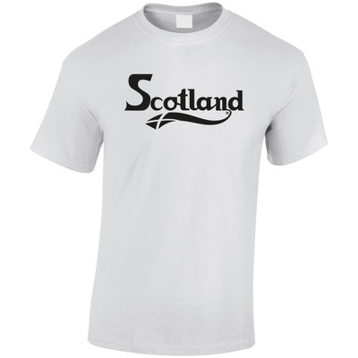 (DP)#Fancy Scotland Text (Black) T-Shirt